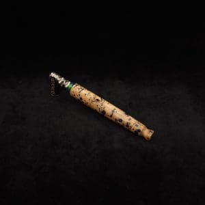 This image portrays Straight Taper Cosmic Burl XL Dynavap Stem + Matching M.P. by Dovetail Woodwork.