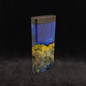 This image portrays Dynavap Device/Material Storage Case-Cosmic Burl (XL) Hybrid by Dovetail Woodwork.