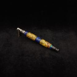 This image portrays Straight Taper Cosmic Burl XL Dynavap Stem + Matched M.P. by Dovetail Woodwork.