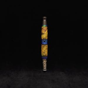 This image portrays Straight Taper Cosmic Burl XL Dynavap Stem + Matched M.P. by Dovetail Woodwork.