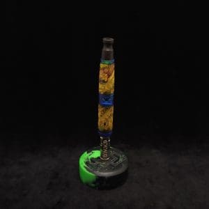 This image portrays Straight Taper Cosmic Burl XL Dynavap Stem + Matched M.P. by Dovetail Woodwork.