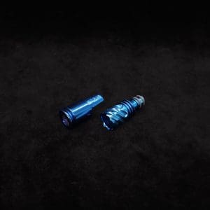 This image portrays HyperDyn Tip & Cap Kit-Anodized (Royal Blue) NEW! by Dovetail Woodwork.