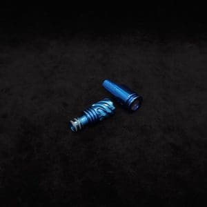 This image portrays HyperDyn Tip & Cap Kit-Anodized (Royal Blue) NEW! by Dovetail Woodwork.