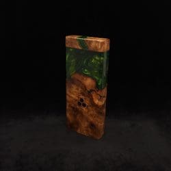 This image portrays Dynavap Device/Material Storage Case-High Class Burl (XL) Hybrid by Dovetail Woodwork.