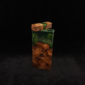 This image portrays Dynavap Device/Material Storage Case-High Class Burl (XL) Hybrid by Dovetail Woodwork.