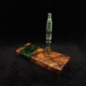 This image portrays Dynavap Device/Material Storage Case-High Class Burl (XL) Hybrid by Dovetail Woodwork.