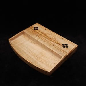 This image portrays DynaTray-Dynavap Stem Display Holder/Sorting Tray-Wavy Curly Maple Burl by Dovetail Woodwork.