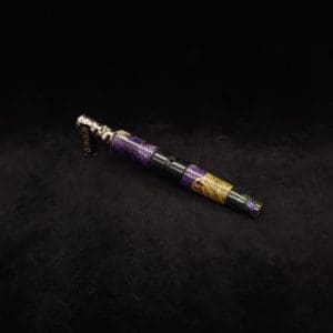 This image portrays Straight Taper Cosmic Burl XL Dynavap Stem + Matched M.P. by Dovetail Woodwork.