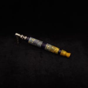 This image portrays Straight Taper Cosmic Burl XL Dynavap Stem + (2) Matched M.P.'s by Dovetail Woodwork.