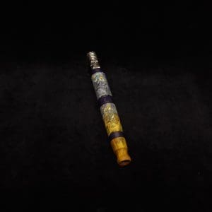 This image portrays Straight Taper Cosmic Burl XL Dynavap Stem + (2) Matched M.P.'s by Dovetail Woodwork.