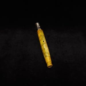 This image portrays Hexagonal Burl (No-Roll Design) XL Dynavap Stem + Matched M.P. by Dovetail Woodwork.