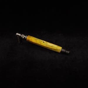 This image portrays Hexagonal Burl (No-Roll Design) XL Dynavap Stem + Matched M.P. by Dovetail Woodwork.