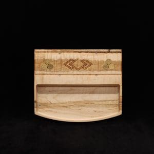 This image portrays DynaTray-Dynavap Stem Display Holder/Sorting Tray-Wavy Curly Maple Burl by Dovetail Woodwork.