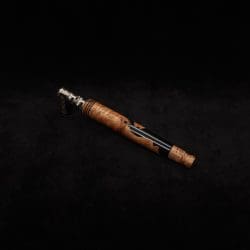 This image portrays Straight Taper Burl Hybrid XL Dynavap Stem + Book-Matched M.P. by Dovetail Woodwork.