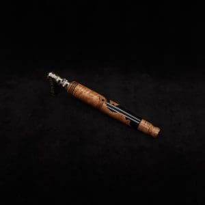 This image portrays Straight Taper Burl Hybrid XL Dynavap Stem + Book-Matched M.P. by Dovetail Woodwork.