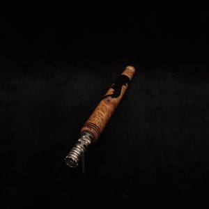 This image portrays Straight Taper Burl Hybrid XL Dynavap Stem + Book-Matched M.P. by Dovetail Woodwork.