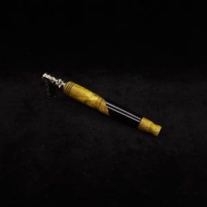 This image portrays Straight Taper Burl Hybrid XL Dynavap Stem + Book-Matched M.P. by Dovetail Woodwork.