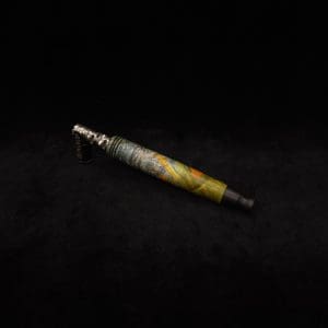 This image portrays Straight Taper Cosmic Burl XL Dynavap Stem + Ebony M.P. by Dovetail Woodwork.