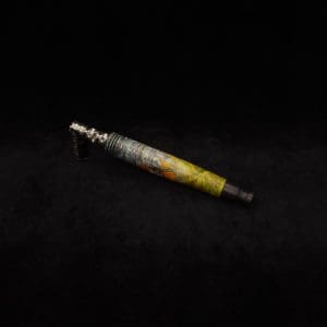 This image portrays Straight Taper Cosmic Burl XL Dynavap Stem + Ebony M.P. by Dovetail Woodwork.