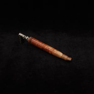 This image portrays Straight Taper Burl Hybrid XL Dynavap Stem + Book-Matched M.P. by Dovetail Woodwork.