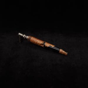 This image portrays Straight Taper Burl Hybrid XL Dynavap Stem + Book-Matched M.P. by Dovetail Woodwork.