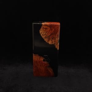 This image portrays Dynavap Device/Material Storage Case-High Class Burl (XL) Hybrid by Dovetail Woodwork.