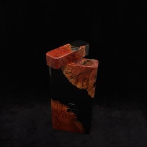 This image portrays Dynavap Device/Material Storage Case-High Class Burl (XL) Hybrid by Dovetail Woodwork.