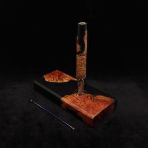 This image portrays Dynavap Device/Material Storage Case-High Class Burl (XL) Hybrid by Dovetail Woodwork.