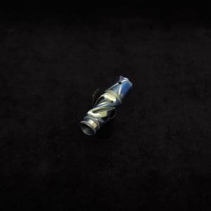 This image portrays Titanium Tip: HELIX-Golden Green/Blue-Anodized by Dovetail Woodwork.