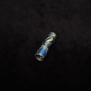 This image portrays Titanium Tip: HELIX-Golden Green/Blue-Anodized by Dovetail Woodwork.