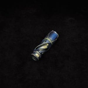 This image portrays Titanium Tip: HELIX-Golden Green/Blue-Anodized by Dovetail Woodwork.