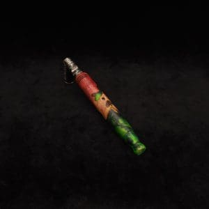 This image portrays Straight Taper Burl Hybrid XL Dynavap Stem + (2) Book-Matched M.P.'s by Dovetail Woodwork.