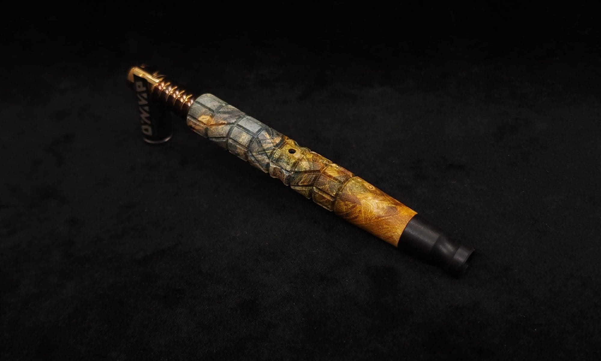 This image portrays Dynavap-Twisted Stem Burl XL + Ebony M.P. by Dovetail Woodwork.