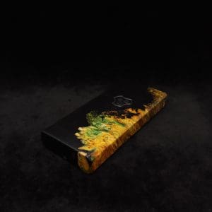 This image portrays Dynavap Device/Material Storage Case-High Class Burl (XL) Hybrid by Dovetail Woodwork.