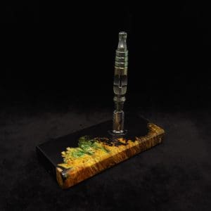 This image portrays Dynavap Device/Material Storage Case-High Class Burl (XL) Hybrid by Dovetail Woodwork.