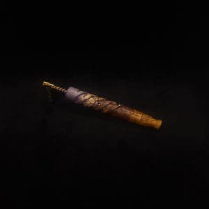 This image portrays Helical Dynavap XL Burl Stem + Book-Matched Mouthpiece-NEW! by Dovetail Woodwork.