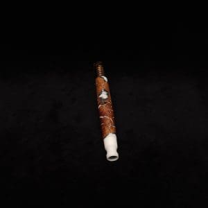 This image portrays Straight Taper Burl Hybrid XL-Luminescent-Dynavap Stem + Book-Matched M.P. by Dovetail Woodwork.