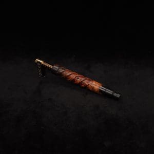 This image portrays Helical Dynavap XL Burl Hybrid Stem + Matching Mouthpiece-NEW! by Dovetail Woodwork.