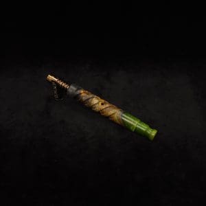 This image portrays Helical Dynavap XL Burl Hybrid Stem + Book-Matched Mouthpiece-NEW! by Dovetail Woodwork.