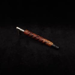 This image portrays Helical Dynavap XL Burl Hybrid Stem + Book-Matched Mouthpiece-NEW! by Dovetail Woodwork.