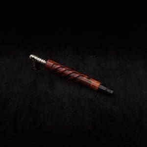 This image portrays Helical Dynavap XL Burl Hybrid Stem + Book-Matched Mouthpiece-NEW! by Dovetail Woodwork.