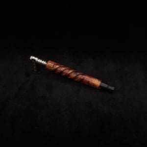 This image portrays Helical Dynavap XL Burl Hybrid Stem + Book-Matched Mouthpiece-NEW! by Dovetail Woodwork.