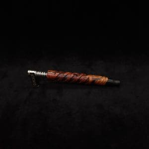 This image portrays Helical Dynavap XL Burl Hybrid Stem + Book-Matched Mouthpiece-NEW! by Dovetail Woodwork.