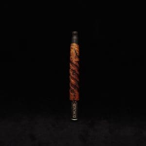 This image portrays Helical Dynavap XL Burl Hybrid Stem + Book-Matched Mouthpiece-NEW! by Dovetail Woodwork.