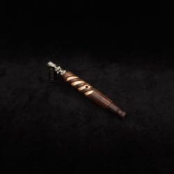 This image portrays Layered Helical Dynavap (Standard) Stem + Matched Mouthpiece-NEW! by Dovetail Woodwork.