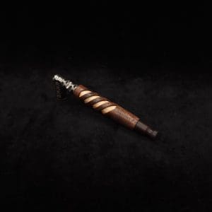 This image portrays Layered Helical Dynavap (Standard) Stem + Matched Mouthpiece-NEW! by Dovetail Woodwork.