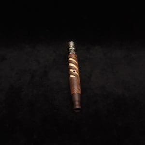 This image portrays Layered Helical Dynavap (Standard) Stem + Matched Mouthpiece-NEW! by Dovetail Woodwork.