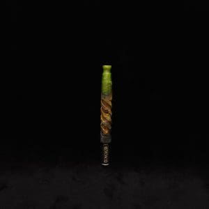 This image portrays Helical Dynavap XL Burl Hybrid Stem + Book-Matched Mouthpiece-NEW! by Dovetail Woodwork.