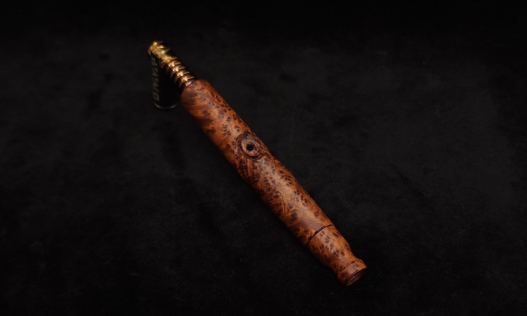 This image portrays Blunt Style Dynavap XL Exhibition Grade Thuya Burl Stem + Book-Matched M.P.-NEW! by Dovetail Woodwork.