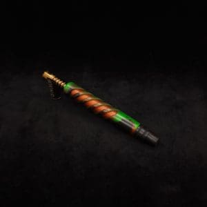 This image portrays Double Helix Dynavap XL Stem + High Class Ebony M.P.- Luminescent Halloween Special!-NEW by Dovetail Woodwork.